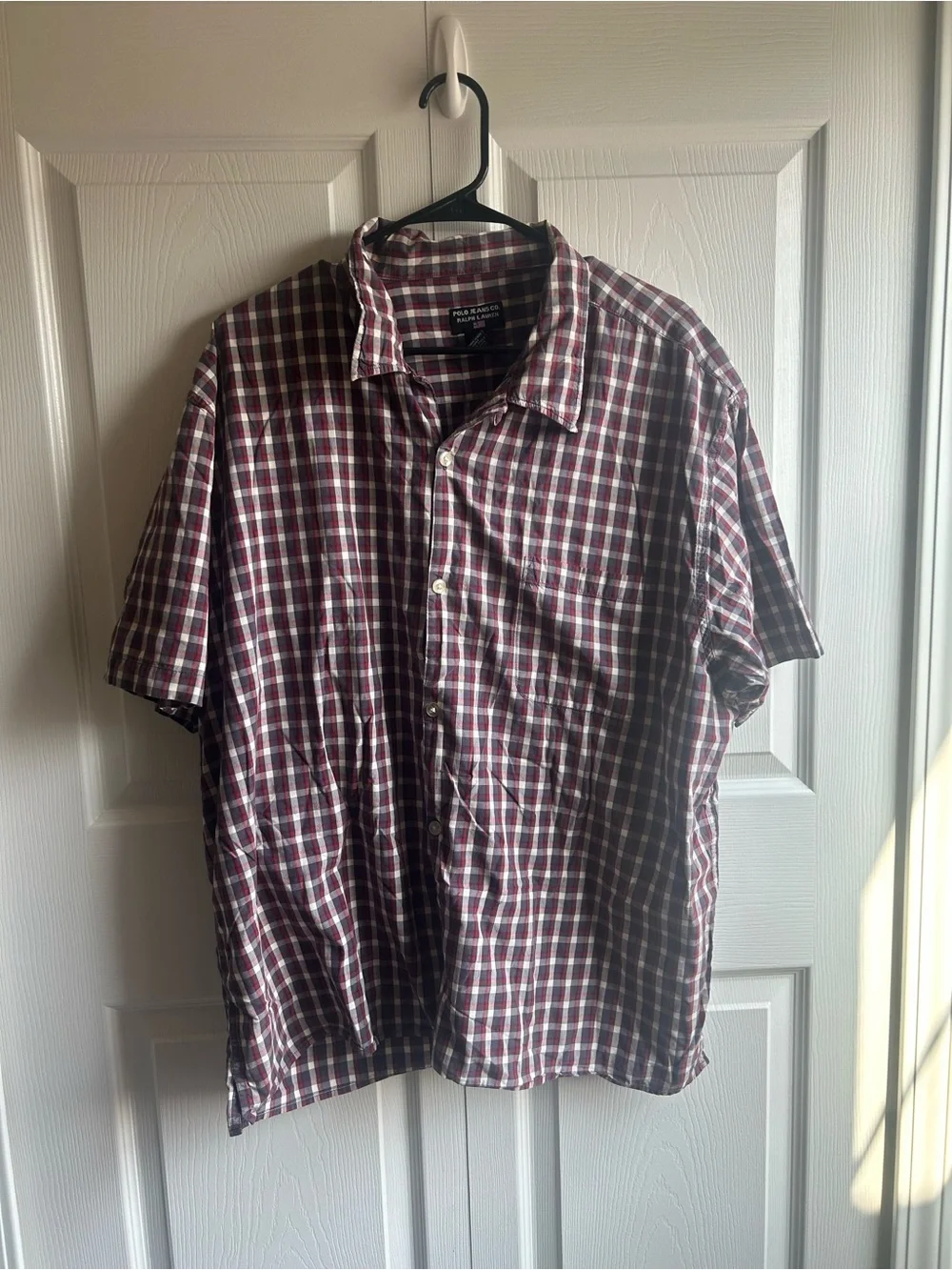 Polo by Ralph Lauren Short-Sleeve Plaid Button-Down - Maroon & White